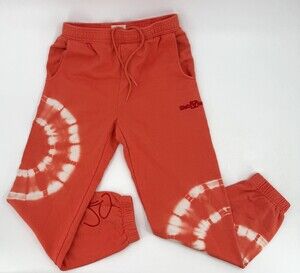 Disney Mickey Mouse Sweatpants Mens Large Red Tie Dye Walt Disney World Joggers